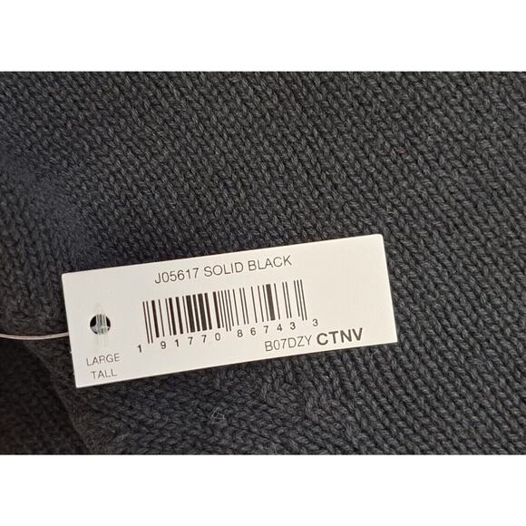 Goodthreads Men's Soft Cotton Quarter-Zip Sweater Size L Color Solid Black - Picture 6 of 14